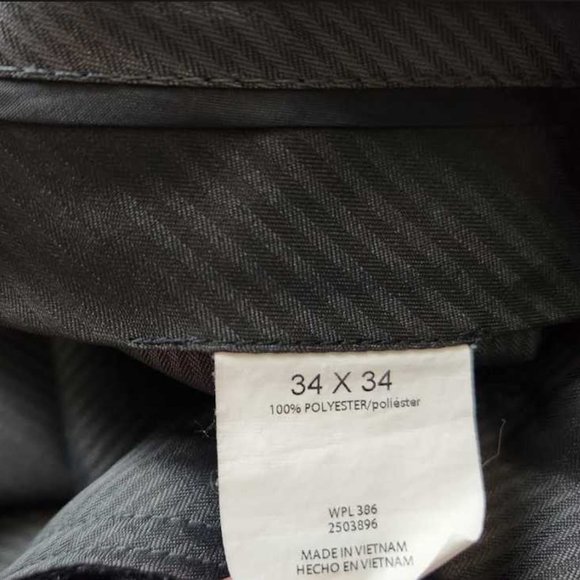 Men's 34x34 Kenneth Cole Reaction stretch modern fit flat front dress pant navy - Picture 8 of 13